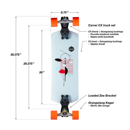 36.3” Loaded Tangent / Carver Surf Skate Complete